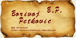 Borivoj Petković vizit kartica